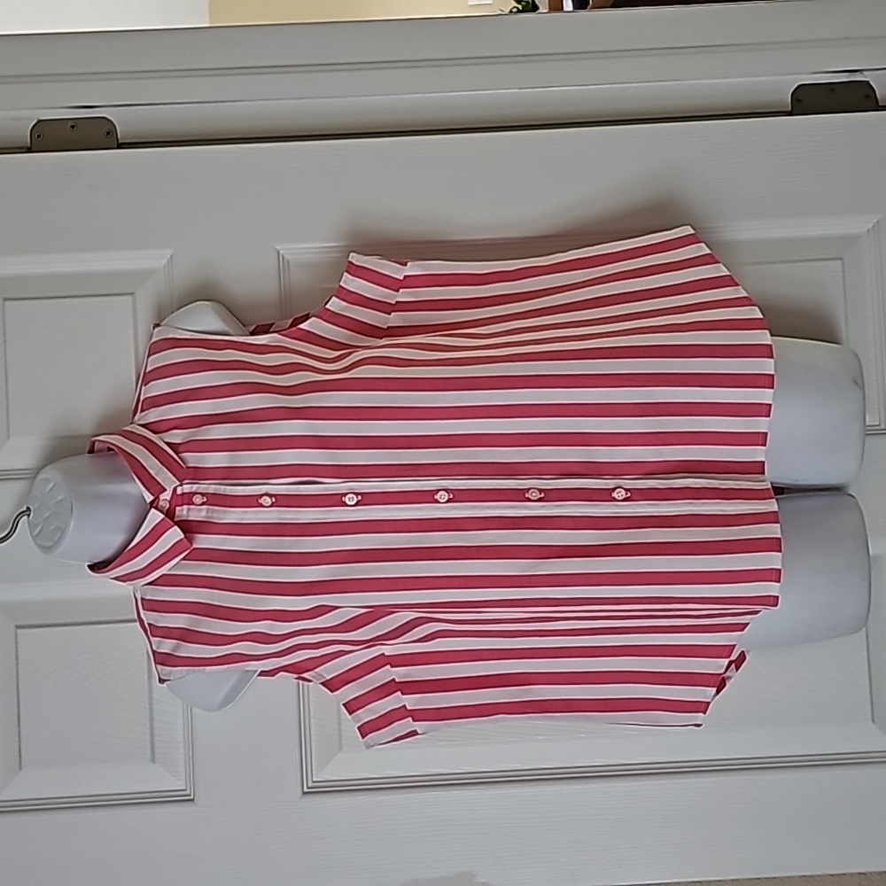 NWT $70 J. Crew striped sleeveless button down shirt Size L